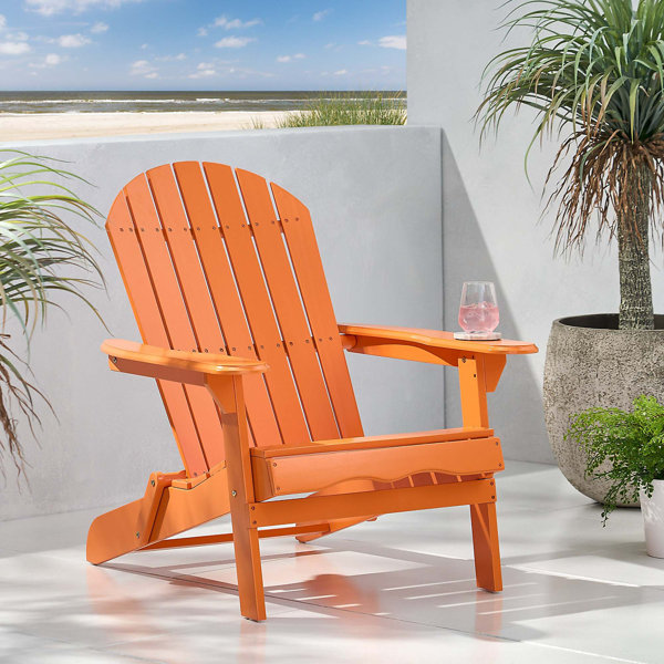 Highland Dunes Pawling Solid Wood Folding Adirondack Chair Wayfair